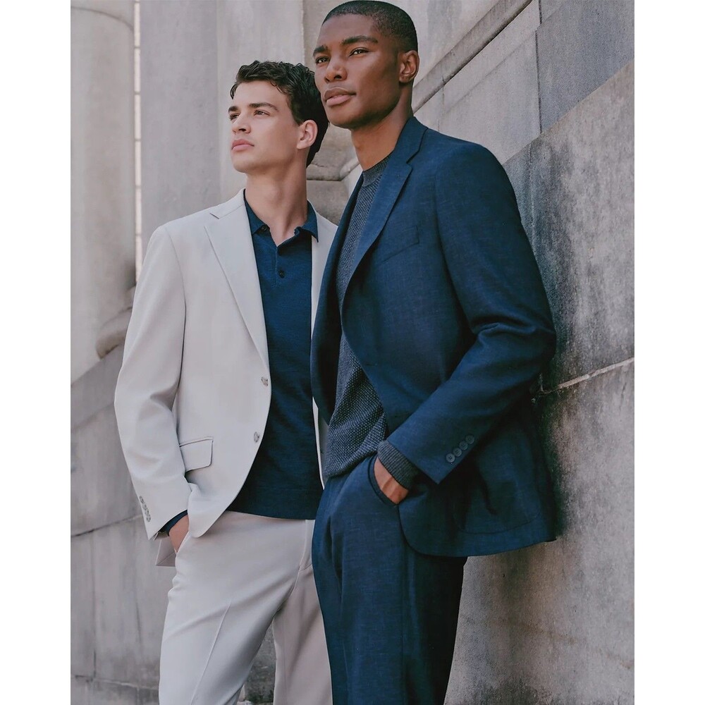 $916 NEW VINCE Mens 38R Stone Gray Wool 2 Piece Suit W/ Pants 32x37 (unfinished) - Picture 12 of 14